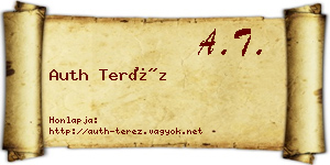 Auth Teréz névjegykártya