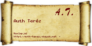 Auth Teréz névjegykártya
